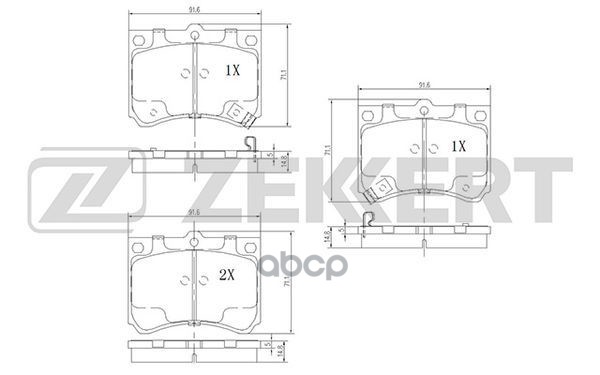 Колодки торм. диск. передн. Mazda 323 C IV-V 89-  323 F IV-VI 89-  323 S IV-VI 89-  323 P V 97-  MX- Zekkert арт. bs-2519