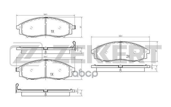 Колодки торм. диск. передн. Nissan Navara (D22) 01-  Pathfinder (R50) 01-  Pick Up (D22) 98- Zekkert арт. bs-2522