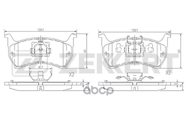 Колодки торм. диск. передн. Mazda 626 II 82- Zekkert арт. bs-2527