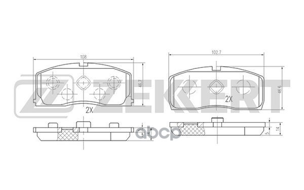 Колодки торм. диск. передн. Lifan Smily 06- Zekkert арт. bs-2539