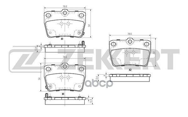 Колодки торм. диск. задн. Toyota Rav 4 (A20) 00-  Chery Tiggo (T11) 05- Zekkert арт. bs-2702
