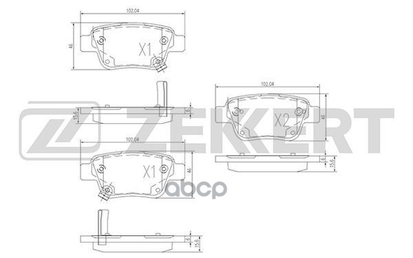 Колодки торм. диск. задн. Toyota Avensis (T220 T250) 00-  Corolla Verso (E120 R10) 04- Zekkert арт. bs-2712