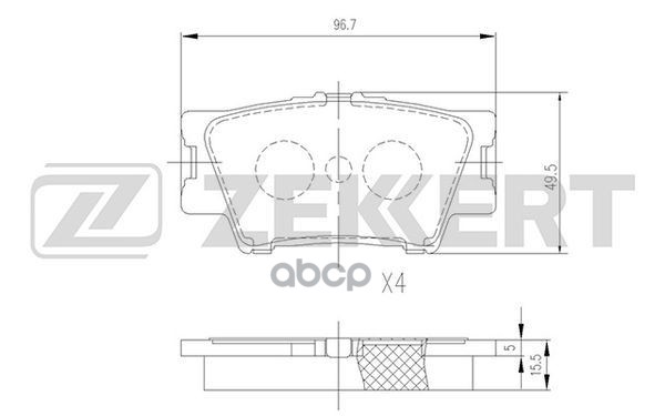 Колодки торм. диск. задн. Lexus ES (GSV40) 06-  Toyota Camry (V40 V50) 06-  Matrix (E140) 08-  Rav 4 Zekkert арт. bs-2715