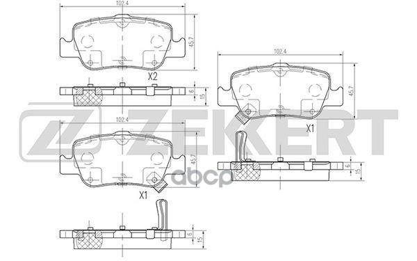 Колодки торм. диск. задн. Toyota Auris (E150 E180) 06-  Corolla (E150 E180) 06- Zekkert арт. bs-2720