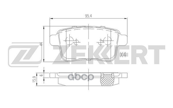 Колодки торм. диск. задн. MB Citan (415) 12-  Renault Kangoo I-II 05-  Kangoo Express II 07- Zekkert арт. bs-2819