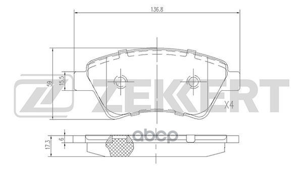 Колодки торм. диск. передн. Renault Grand Scenic II 04-  Kangoo 01-  Megane II 03-  Scenic II 03- Zekkert арт. bs-2826