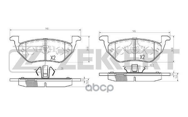Колодки торм. диск. задн. Ford Maverick III 01-  Mazda Tribute 03- Zekkert арт. bs-2848