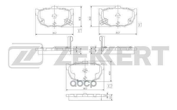 Колодки торм. диск. задн. Hyundai Coupe VI 96-  Elantra III 00-  Lantra 90-  Nissan Maxima (J30) 88- Zekkert арт. bs-2856