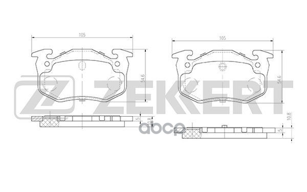 Колодки торм. диск. задн. Citroen Xsara 97-  Peugeot 106 I-II 96-  206 98-  306 93-  Renault Clio I- Zekkert арт. bs-2893