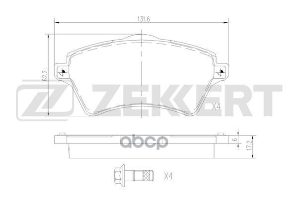 Колодки торм. диск. передн. Land Rover Freelander 98- Zekkert арт. bs-2916