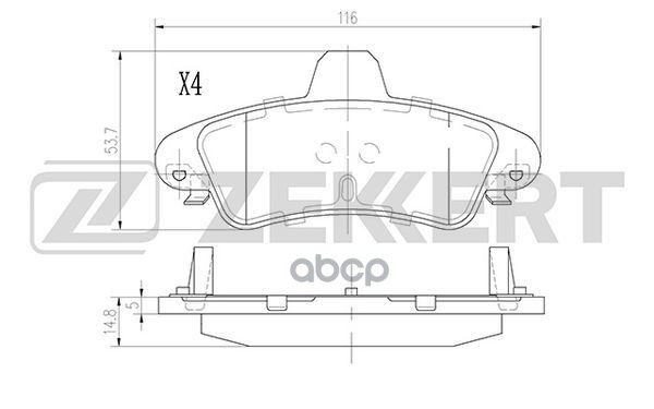 Колодки торм. диск. задн. Ford Cougar 00-  Mondeo I-II 93- Zekkert арт. bs-2929