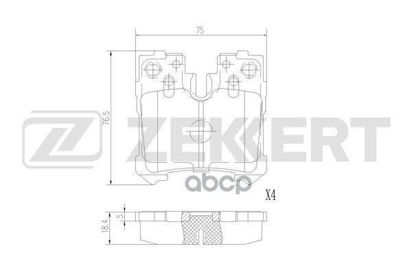 Колодки торм. диск. задн. Lexus LS (_F4_) 06- Zekkert арт. bs-2968