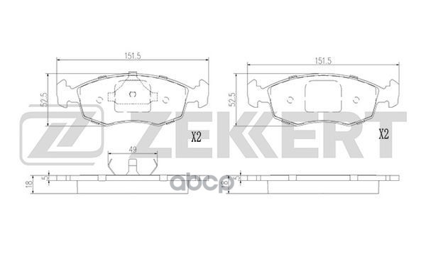 Колодки торм. диск. передн. Ford Escort IV-VII 86-  Scorpio 85-  Sierra I-II 82- Zekkert арт. bs-2975