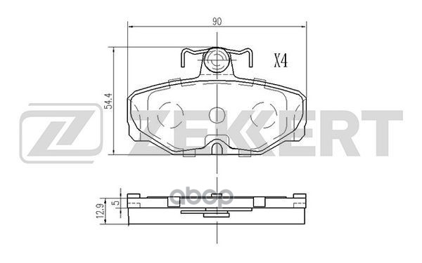 Колодки торм. диск. задн. Ford Escort VI-VII 92-  Scorpio I-II 85-  Sierra I-II 82- Zekkert арт. bs-2987