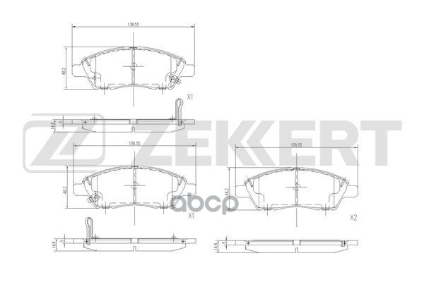 Колодки торм. диск. передн. Nissan Bluebird (G11Z) 06- Zekkert арт. bs-3037