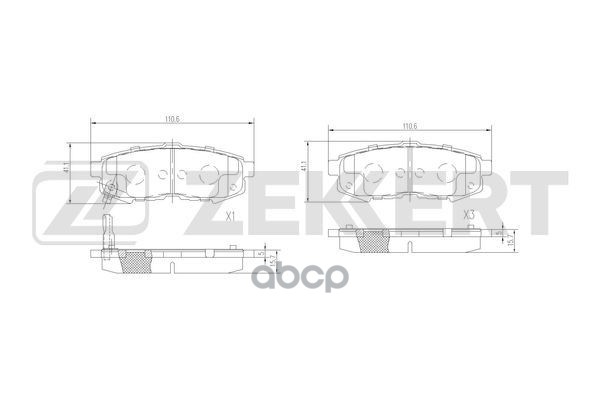 Колодки торм. диск. задн. Mazda MPV II 02- Zekkert арт. bs-3040