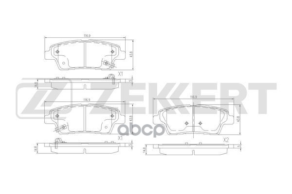 Колодки торм. диск. задн. Hyundai Genesis I  II 08-  Santa Fe II  III 06-  Kia Sorento II 10-  Ssang Zekkert арт. bs-3049
