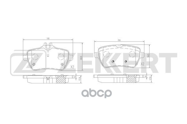 Колодки торм. диск. задн. MB S-CLASS (222) 12-  SL (231) 12- Zekkert арт. bs-3055