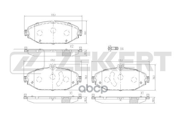 Колодки торм. диск. передн. MB C-Class (205) 13-  E-Class (213) 16- Zekkert арт. bs-3057