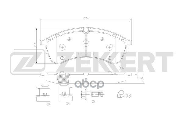 Колодки торм. диск. передн. VW Crafter 30-50 II 16- Zekkert арт. bs-3072