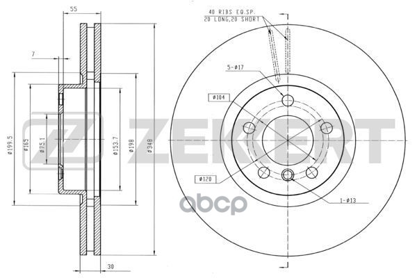 Диск торм. перед. BMW X6 (E71  E72  F16) 08-  X5 (E70  E70N  F15  F85) 06- Zekkert арт. bs-5074