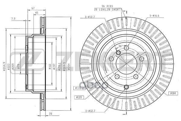 Диск торм. задн. LAND ROVER Range Rover III 02- Zekkert арт. bs-5118
