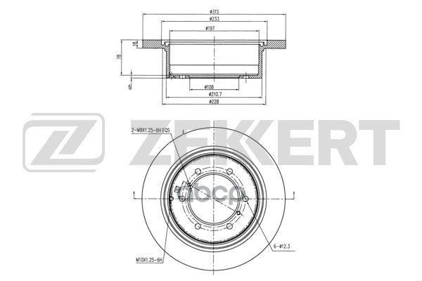 Диск торм. задн. Mitsubishi L400 I 95-  Pajero II 90-  Pajero Sport 98- Zekkert арт. bs-5137