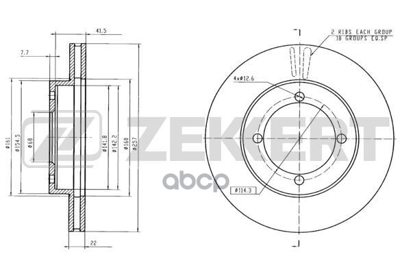Диск торм. перед. Nissan Almera (N16) 00-  Primera (P10  W10  P11) 90- Zekkert арт. bs-5174