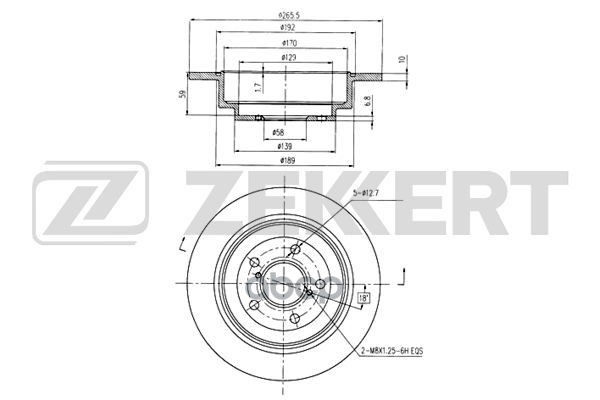 Диск торм. задн. Subaru Forester (SF  SG) 97-  Impreza (GC  GF) 92-  Legacy (BC  BD  BG) 89- Zekkert арт. bs-5180