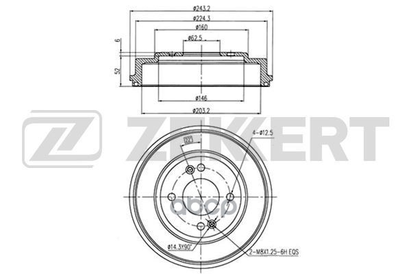 Барабан торм. задн. Hyundai Getz 02- Zekkert арт. bs-5215