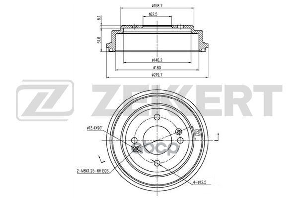 Барабан торм. задн. Hyundai Getz 02- Zekkert арт. bs-5228
