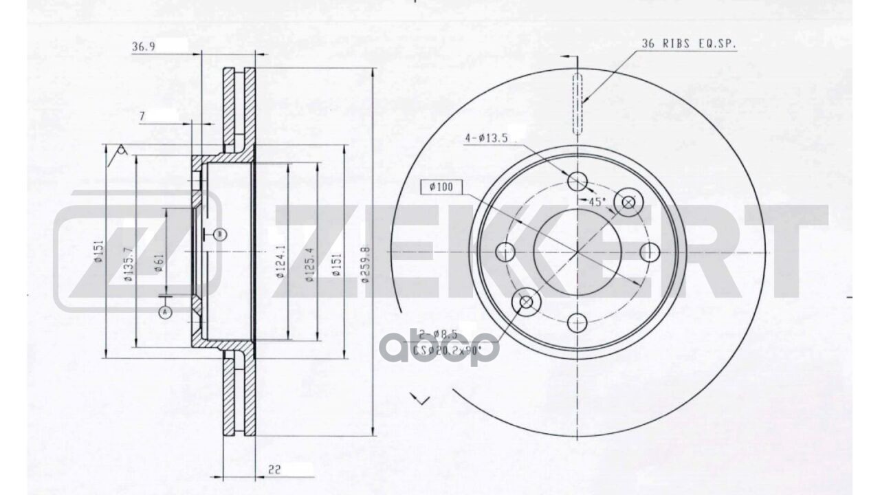 Диск Торм. Перед. Nissan Micra (K12) 03-  Note (E11) 06-  Tiida (C11) 07-  Renault Logan (Ks) 07-  M Zekkert арт. bs-5231b