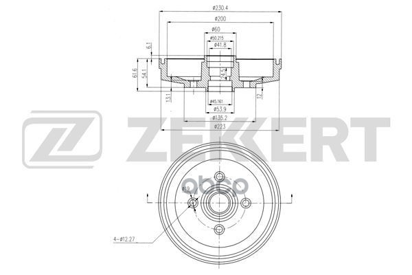 Барабан торм. задн. Kia Rio I 02- Zekkert арт. bs-5235