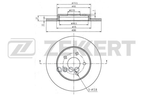 Диск торм. задн. Ford Mondeo III 00-  Jaguar X-Type (X400 )01- Zekkert арт. bs-5362