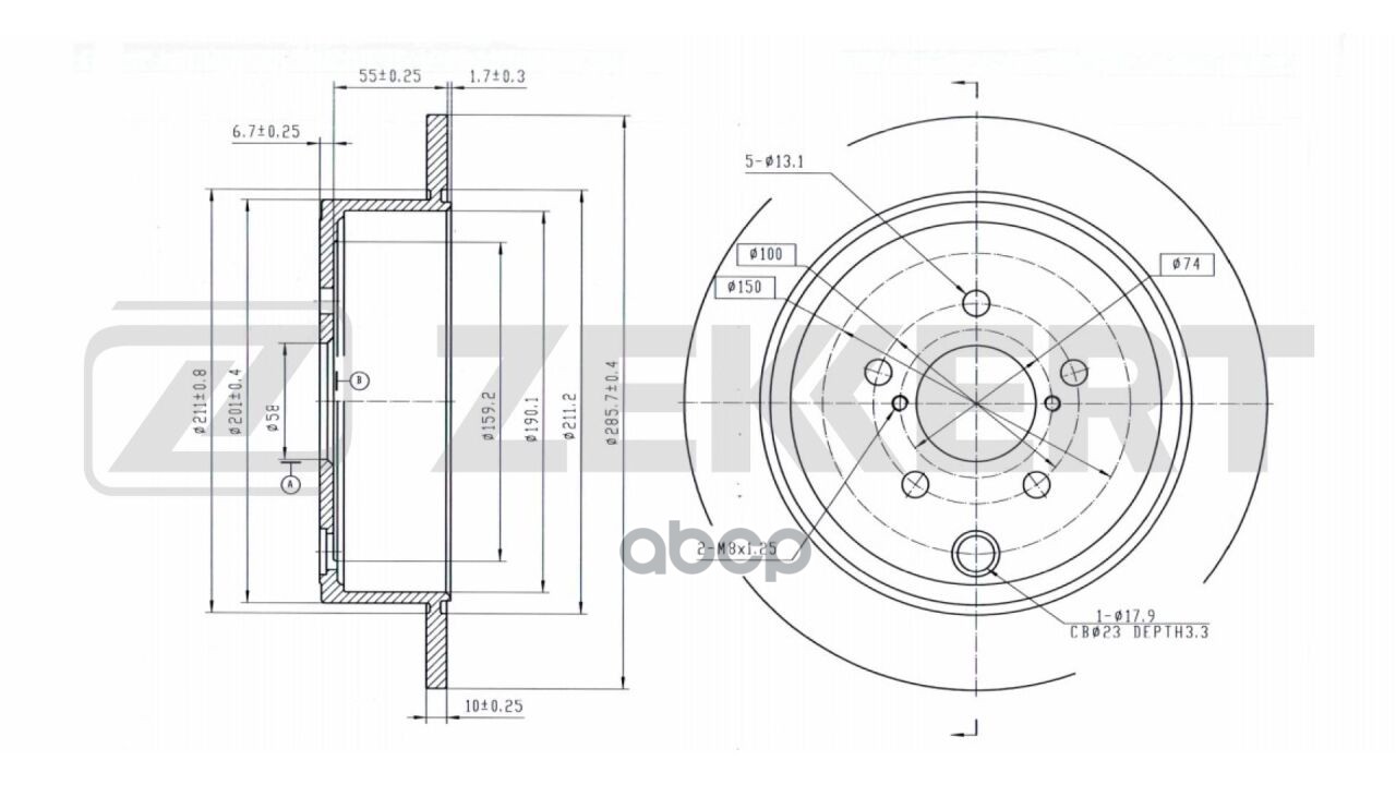 Диск Тормозной Задний Subaru Impreza (Gr  Gh G3) 07-  Forester (Sh) 07-  Brz (Zc6) 11-  Toyota Gt (N Zekkert арт. bs-5439b
