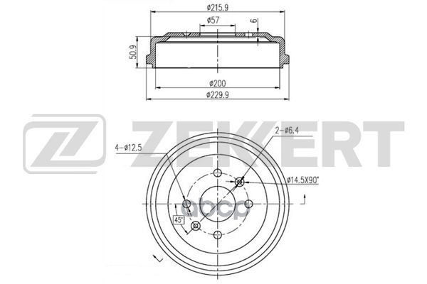 Барабан торм. задн. Chevrolet Aveo (T250  T255) 05-  Spark (M300) 10- Zekkert арт. bs-5454