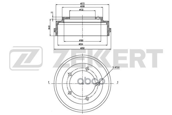 Барабан торм. задн. Ford Transit VI 00-  VII 06- Zekkert арт. bs-5514