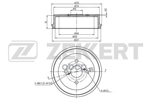 Барабан торм. задн. Toyota Corolla (E100  E110) 92- Zekkert арт. bs-5515
