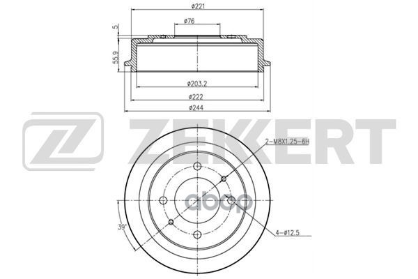 Барабан торм. задн. Hyundai Elantra III 01-  Matrix 01- Zekkert арт. bs-5523