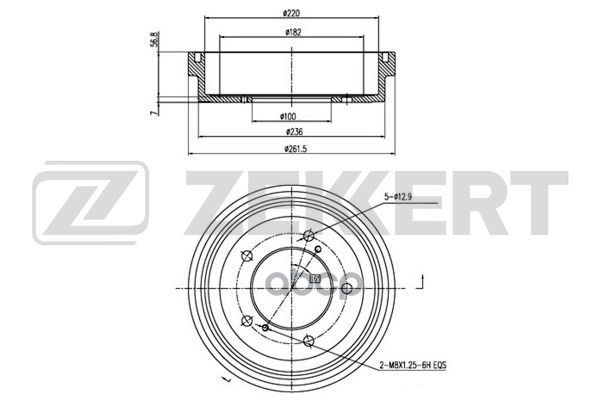 Барабан Торм. Задн. Suzuki Carry (Fd) 00-  Grand Vitara (Ft  Ht  Gt) 98-  Jimny (Sn) 98- Zekkert арт. bs-5536