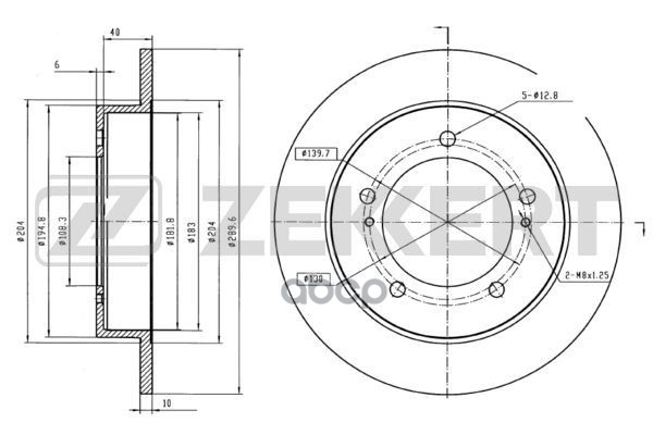 Диск торм. перед. Suzuki Jimny (SN) 98- Zekkert арт. bs-5592