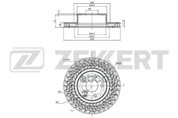 Диск торм. перед. MB S-Class (W220) 99- Zekkert арт. bs-5610
