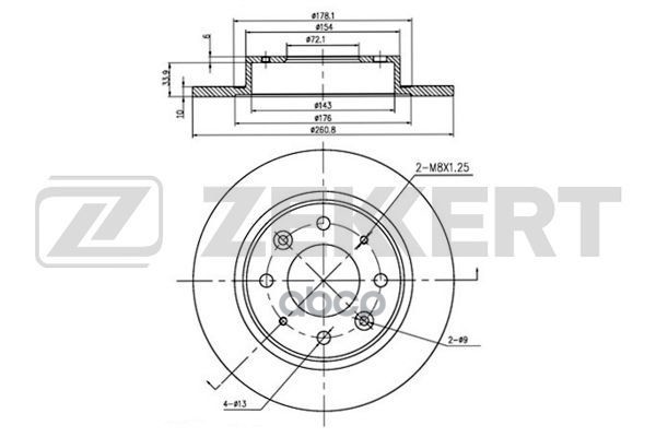 Диск Тормозной Задн. Kia Carens I Ii 00-  Clarus 96- Zekkert арт. bs-5741