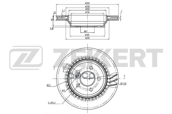 Диск торм. задн. MB S-Class (W221) 05-  SL (R230) 01- Zekkert арт. bs-5786