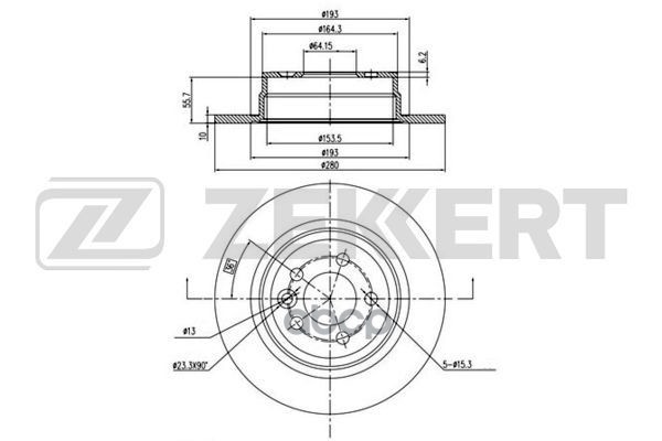 Диск торм. задн. MG ZT 01-  Rover 75 (RJ) 99- Zekkert арт. bs-5808
