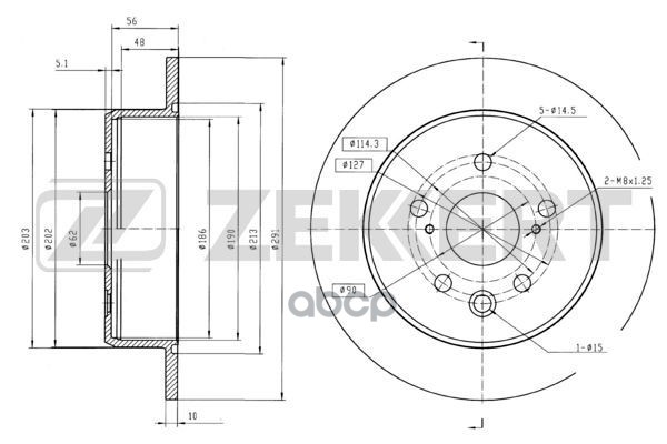 Диск торм. задн. Lexus IS (E20) 05- Zekkert арт. bs-5871