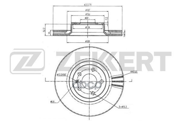 Диск торм. перед. Audi A6 III 04- Zekkert арт. bs-5921