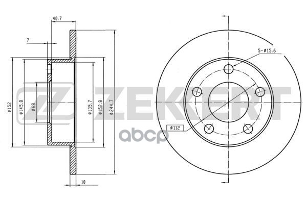 Диск торм. задн. Audi A4 95- VW Passat V 96- Zekkert арт. bs-5929
