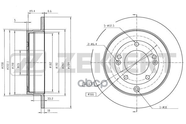 Диск торм. задн. Hyundai Grandeur IV 06-  Kia Opirus 06- Zekkert арт. bs-5957