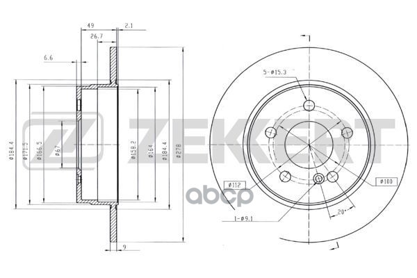 Диск торм. задн. MB C-Class (204) 07- Zekkert арт. bs-5970
